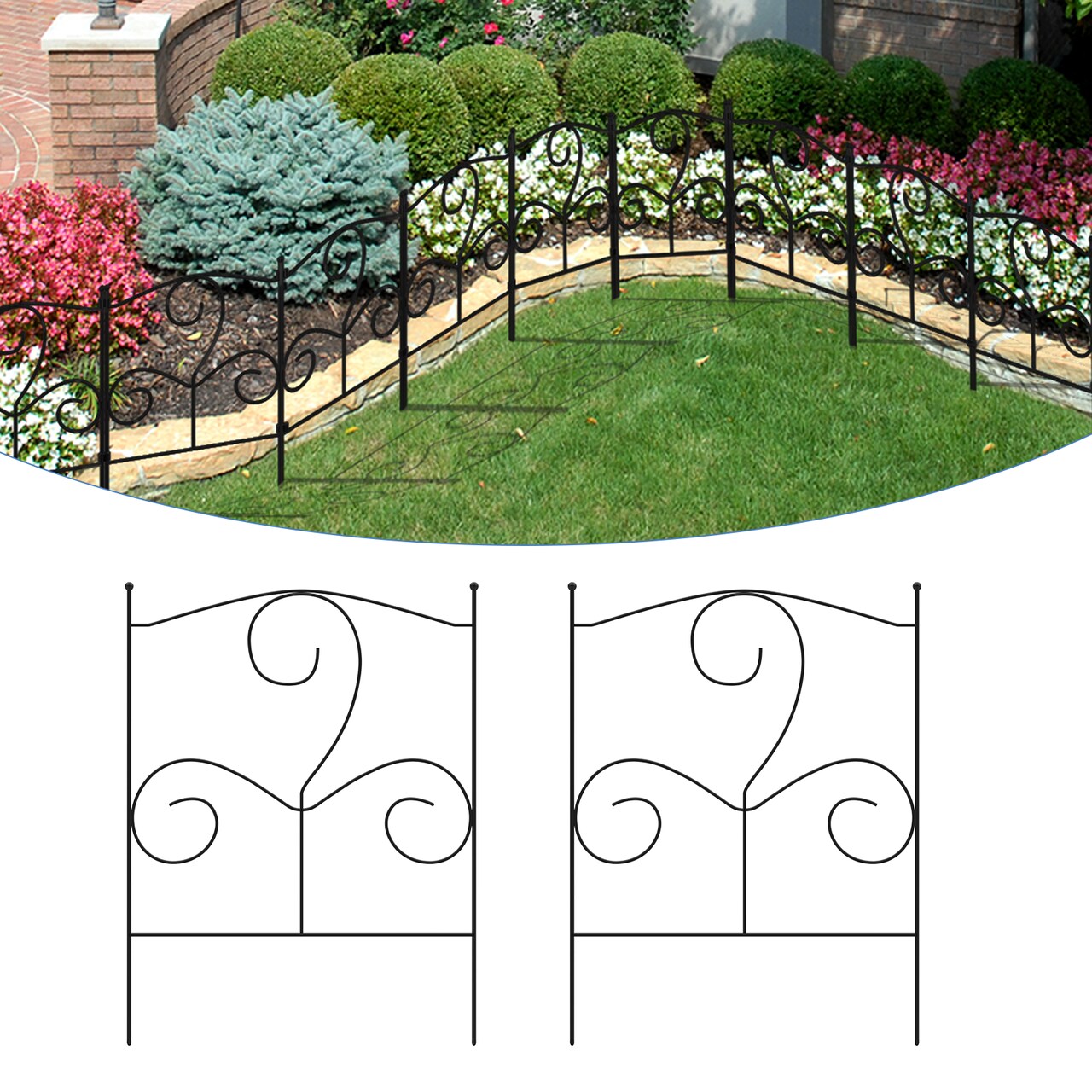 Garden Metal Fence Outdoor Lawn Edging Border Panel Edge Fencing Yard
